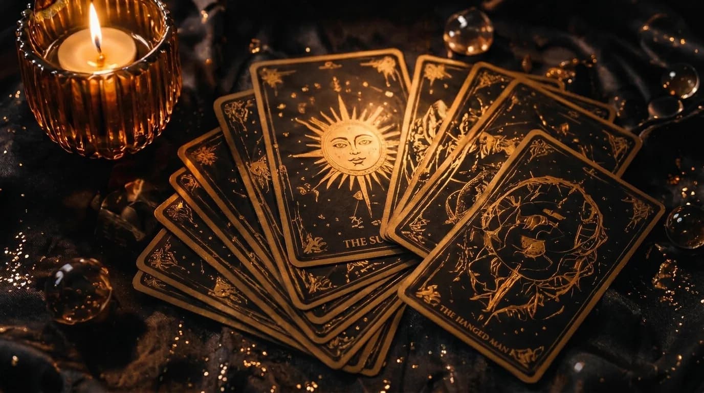 The “Tarot reading” service card showing tarot cards